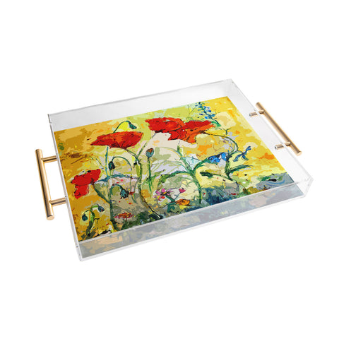 Ginette Fine Art Poppies Provence Acrylic Tray
