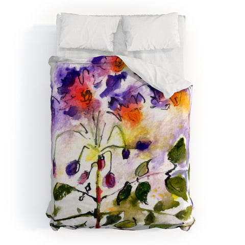 Ginette Fine Art Purple Potato Blossoms Duvet Cover