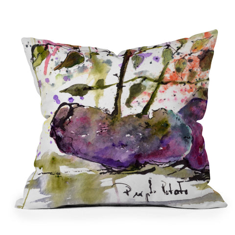 Ginette Fine Art Purple Potatoes Outdoor Throw Pillow