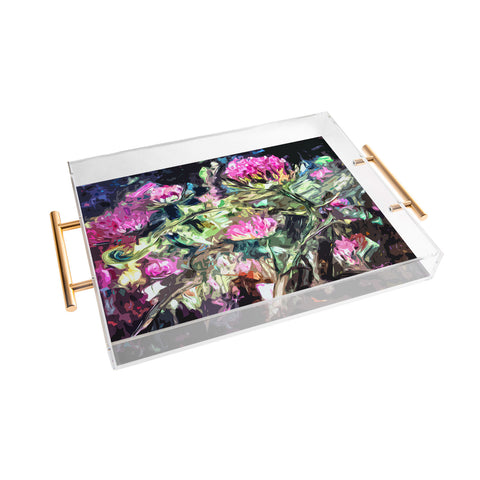 Ginette Fine Art Purple Thistles Acrylic Tray