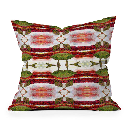 Ginette Fine Art Red Amaranth Modern Botanical Pattern Outdoor Throw Pillow