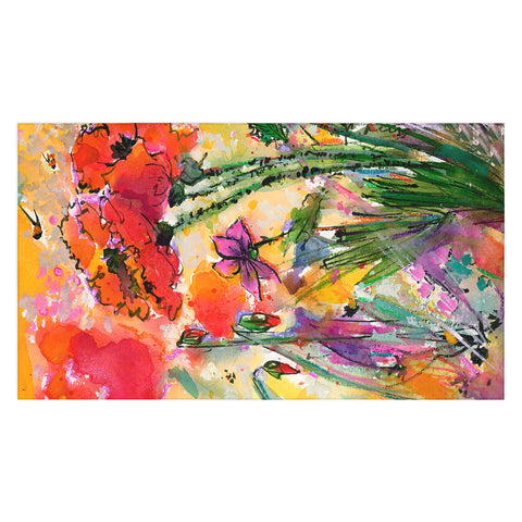 Ginette Fine Art Red Poppies and Bees Tablecloth