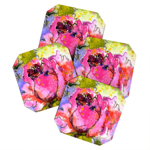 Ginette Fine Art Rose Bud Coaster Set