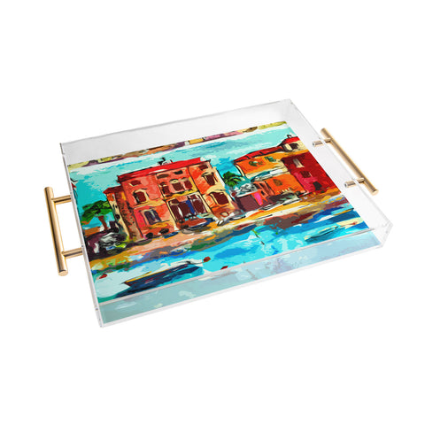 Ginette Fine Art Sestri Levante Italy Red House Acrylic Tray
