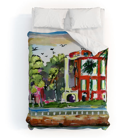 Ginette Fine Art South Carolina Houses Duvet Cover