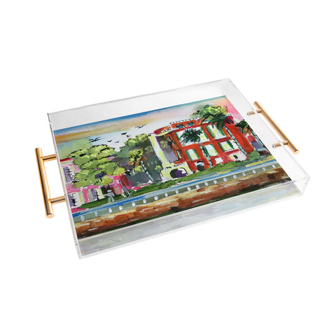 Ginette Fine Art South Carolina Houses Acrylic Tray