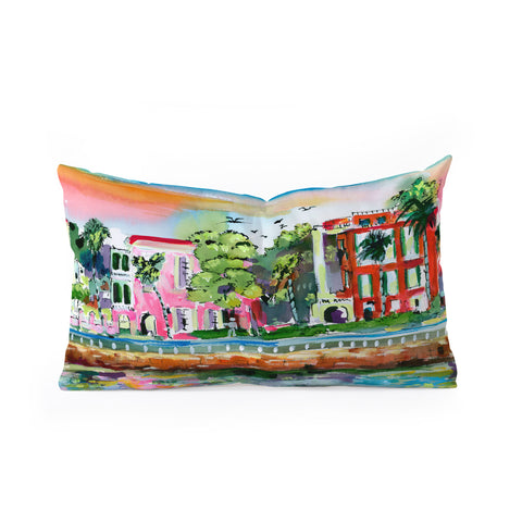 Ginette Fine Art South Carolina Houses Oblong Throw Pillow