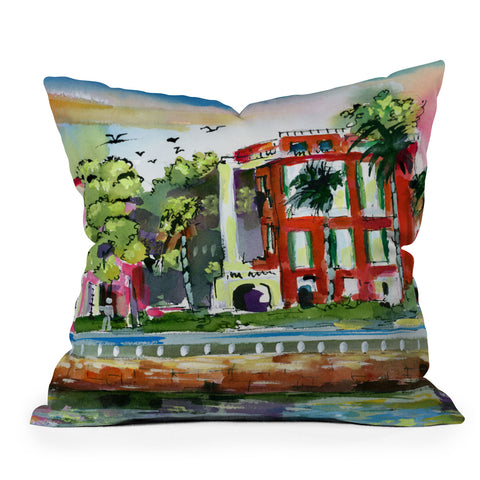 Ginette Fine Art South Carolina Houses Outdoor Throw Pillow