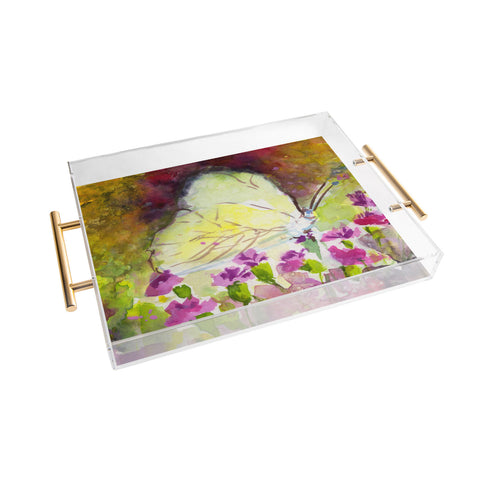Ginette Fine Art Southern White Butterfly Acrylic Tray