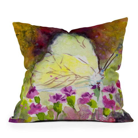 Ginette Fine Art Southern White Butterfly Outdoor Throw Pillow