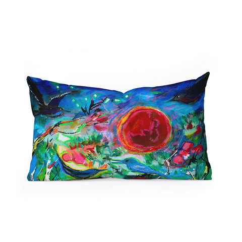 Ginette Fine Art Strawberry Moon Bird Song Oblong Throw Pillow