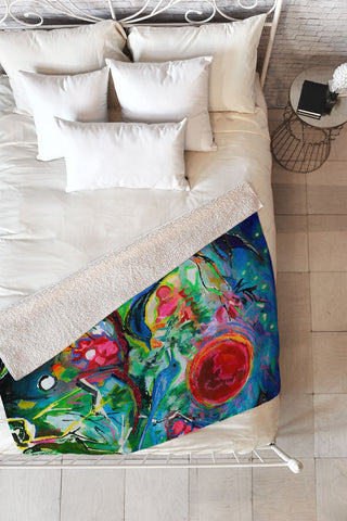 Ginette Fine Art Strawberry Moon Bird Song Fleece Throw Blanket