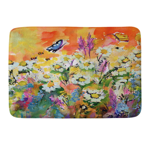 Ginette Fine Art Summer Flower Riot Memory Foam Bath Mat