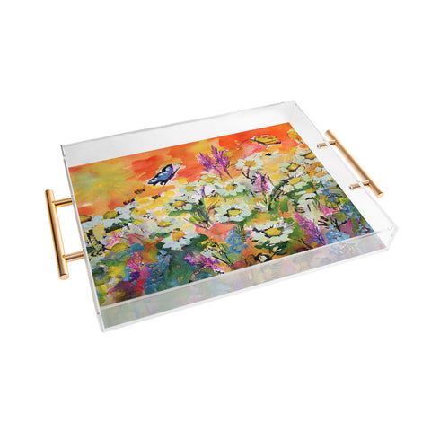Ginette Fine Art Summer Flower Riot Acrylic Tray