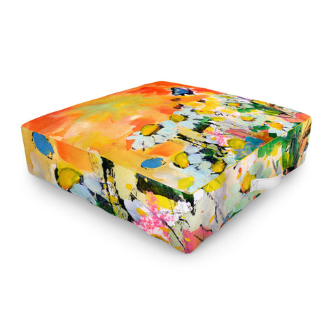 Ginette Fine Art Summer Flower Riot Outdoor Floor Cushion