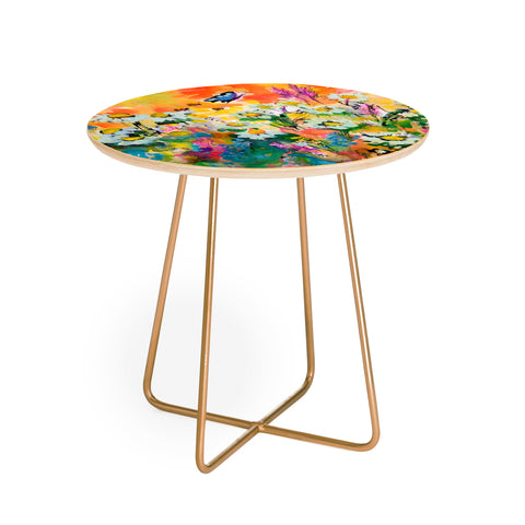 Ginette Fine Art Summer Flower Riot Round Side Table