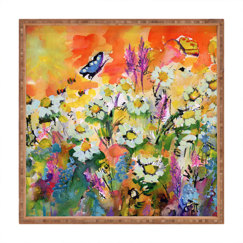 Ginette Fine Art Summer Flower Riot Square Tray