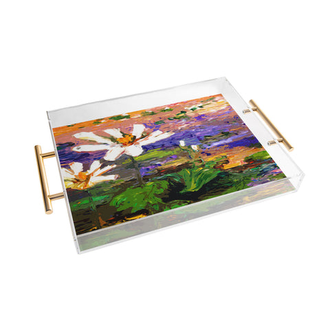 Ginette Fine Art Summer Lotus Garden Acrylic Tray