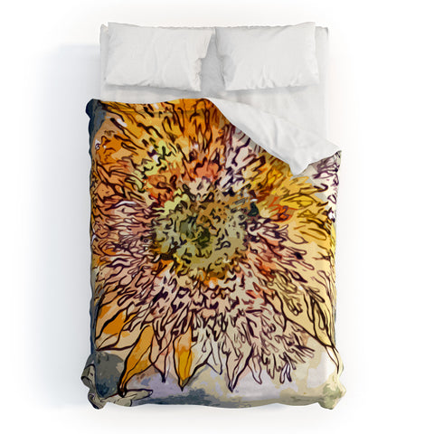 Ginette Fine Art Sunflower Prickly Face Duvet Cover