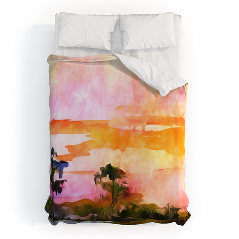 Ginette Fine Art Sunset In The Wetlands Duvet Cover