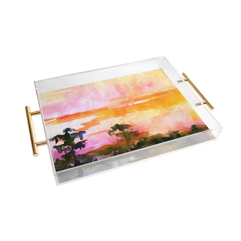 Ginette Fine Art Sunset In The Wetlands Acrylic Tray