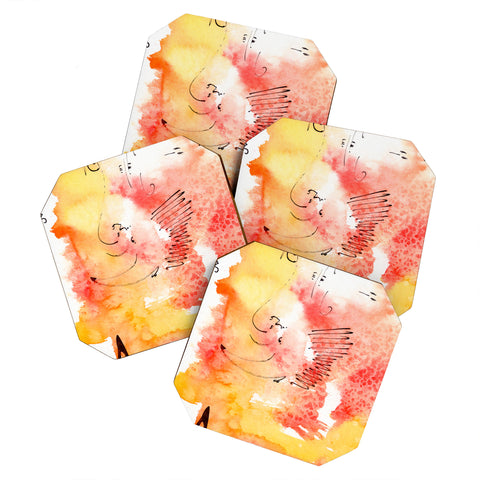 Ginette Fine Art Tangerines And Lemons Coaster Set