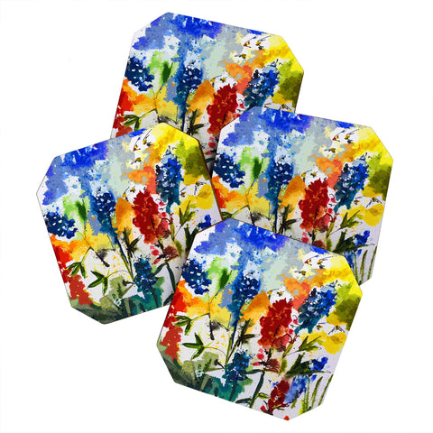 Ginette Fine Art Texas Blue Bonnets Coaster Set