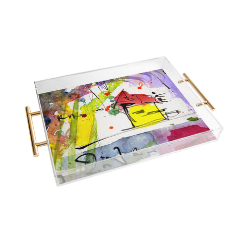 Ginette Fine Art The Little House Acrylic Tray