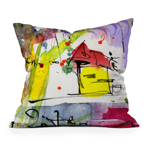 Ginette Fine Art The Little House Outdoor Throw Pillow