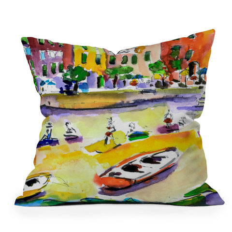 Ginette Fine Art Vernazza Beach Outdoor Throw Pillow