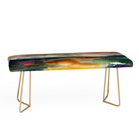 Ginette Fine Art Wetland Sunset Bench