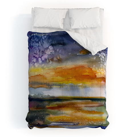 Ginette Fine Art Wetland Sunset Comforter