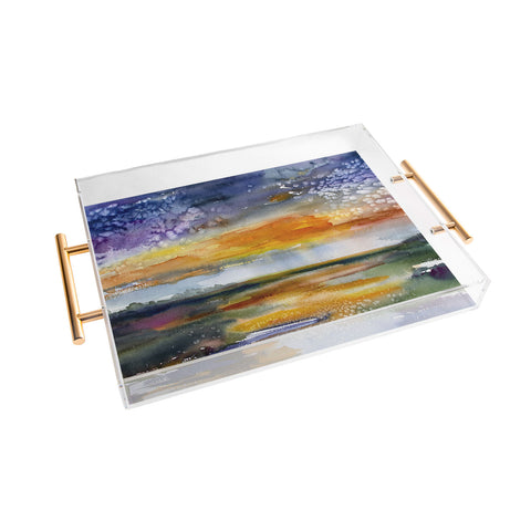 Ginette Fine Art Wetland Sunset Acrylic Tray