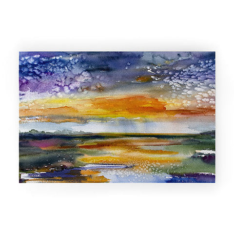 Ginette Fine Art Wetland Sunset Welcome Mat