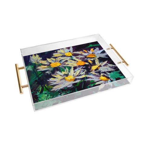 Ginette Fine Art White Daisies Acrylic Tray