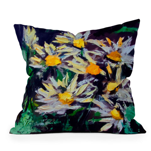 Ginette Fine Art White Daisies Outdoor Throw Pillow