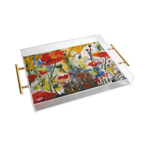 Ginette Fine Art Wildflowers Poppies 1 Acrylic Tray