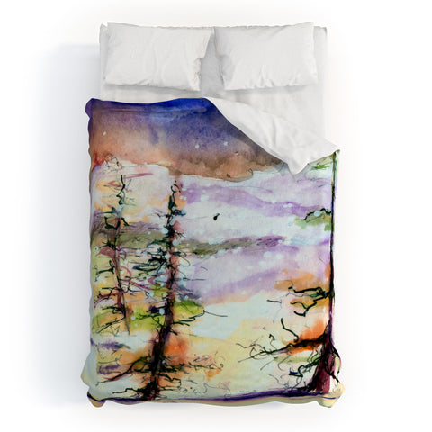 Ginette Fine Art Winter Trees Duvet Cover