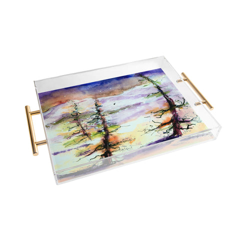 Ginette Fine Art Winter Trees Acrylic Tray