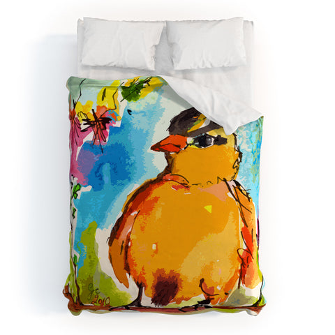 Ginette Fine Art Yellow Bird Duvet Cover