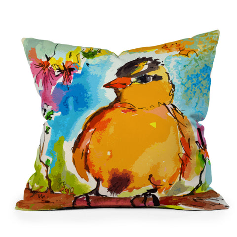 Ginette Fine Art Yellow Bird Outdoor Throw Pillow