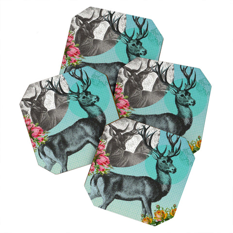 Ginger Pigg Blue Stag Coaster Set