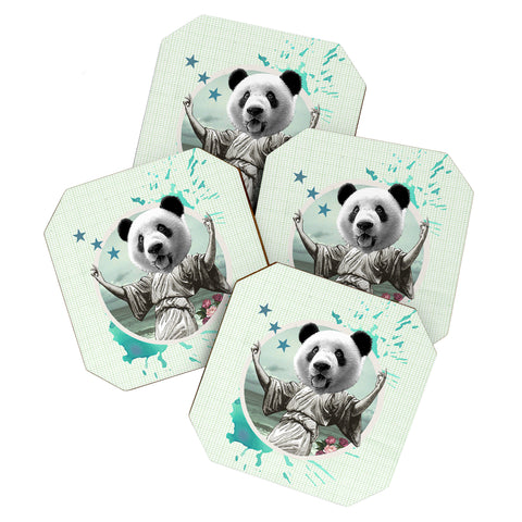 Ginger Pigg DANCING SUPER PANDA Coaster Set