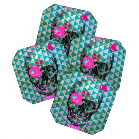 Ginger Pigg Neon Skull Coaster Set