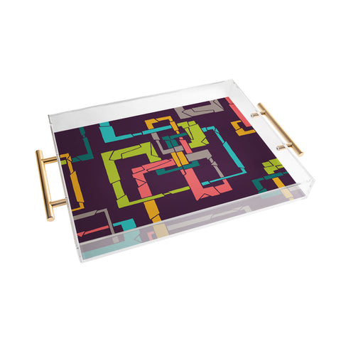 Gneural Broken Pipes Multicolor Acrylic Tray