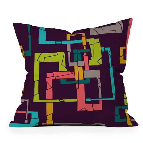 Gneural Broken Pipes Multicolor Outdoor Throw Pillow