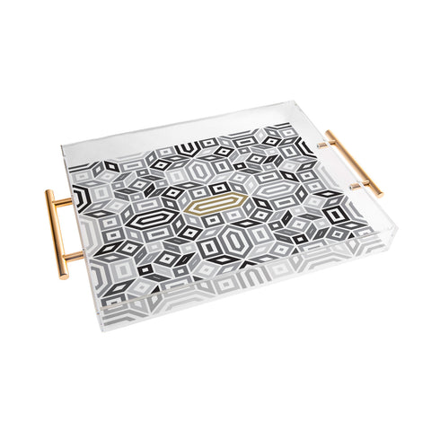 Gneural Geomaze Grayscale Acrylic Tray