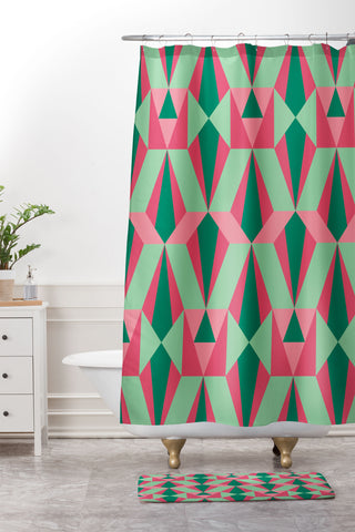Gneural Kitsch Deco Holiday Shower Curtain And Mat