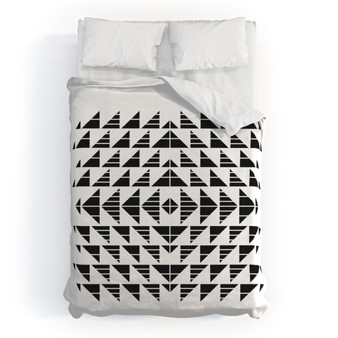Gneural Neu Tribal Black Duvet Cover