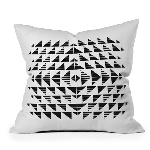 Gneural Neu Tribal Black Outdoor Throw Pillow